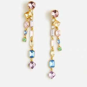 💜 J. Crew Crystal Jacket Colorful Crystal Drop Earrings NWT